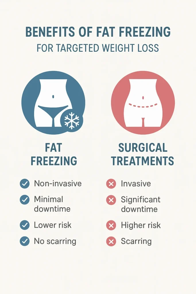 graphic showing the benefits of fat freezing Kensington and Chelsea